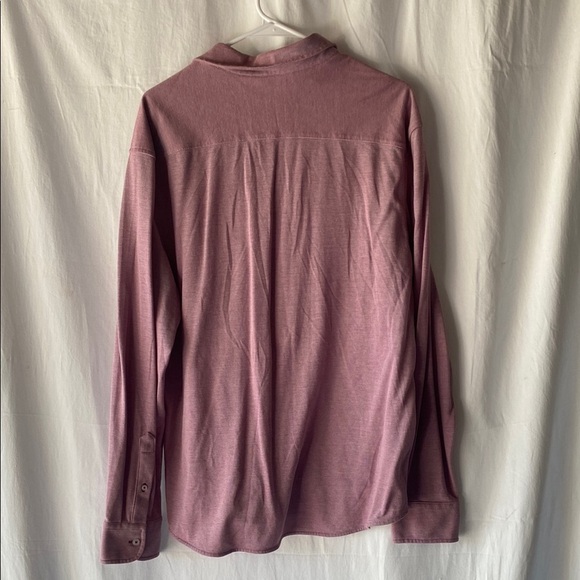 UNTUCKit Men's Casual Red Long Sleeve Pique Polo Button Down Shirt - Picture 4 of 6